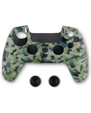 Silikonsko kućište i čepovi Spartan Gear - DualSense, zelena kamuflaža (PS5) -1