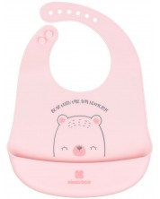 Silikonski podbradnjak KikkaBoo - Bear with me, Pink