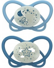 Silikonske dude varalice NIP Green - Zeko i zvijezda, 0-6 m, 2 komada, plave