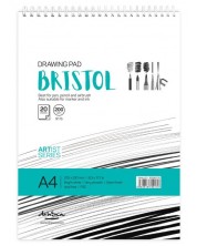 Blok za crtanje sa spiralom Drasca Bristol drawing pad - A4, 20 l -1