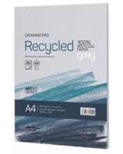 Blok za crtanje Drasca - Recycled drawing pad, Grey, 20 listova, А4