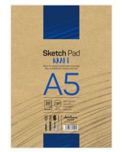 Blok za crtanje Drasca Sketch pad - Kraft, A5, 20 l