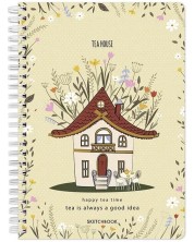 Blok za crtanje Drasca Happy Tea Time - Tea house, A5, 60 listova