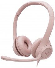 Slušalice s mikrofonom Logitech - H390, ružičaste -1