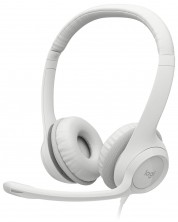 Slušalice s mikrofonom Logitech - H390, bijele -1