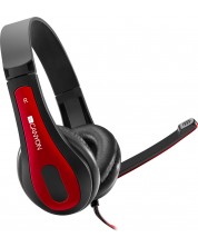 Slušalice s mikrofonom Canyon - HSC-1, crveno/crne -1