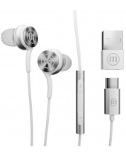Slušalice s mikrofonom Maxell - XC1 USB-C, bijele -1
