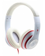 Slušalice s mikrofonom Gembird - MHS-LAX-W, bijelo/crvene