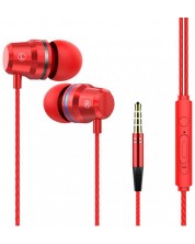 Slušalice s mikrofonom Wesdar - R62, crvene -1