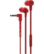 Slušalice s mikrofonom Maxell - SIN-8 Solid + Fuji, crvene