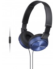 Slušalice s mikrofonom Sony - MDR-ZX310AP, crno/plave -1