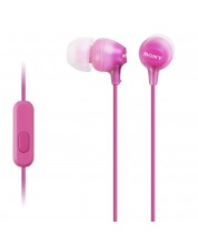 Slušalice s mikrofonom Sony MDR-EX15AP, ružičaste -1