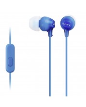 Slušalice s mikrofonom Sony - MDR-EX15AP, plave -1