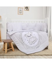 Set za spavanje za bebe Lorelli - Lili, 60 x 120 cm, Medo, sivi -1