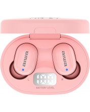 Sportske slušalice s mikrofonom Aiwa - EBTW-150PK, TWS, ružičaste -1