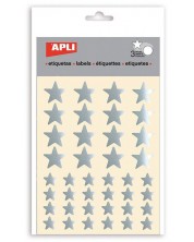 Set naljepnica APLI - Zvjezdice srebrne, sjajne, 3 lista