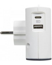 Bočni adapter Legrand - 049401 2х2P+USB A+C, bijelo-sivi -1