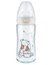 Staklena bočica NUK First Choice - Temperature Control, 0-6 mjeseci, 240 ml, Winnie the Pooh -1