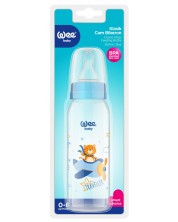 Staklena boca Wee Baby Classic - 250 ml, plava s tigrom -1