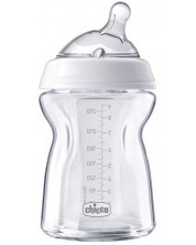 Staklena bočica sa silikonskim sisačem Chicco Natural Feeling - 1 kap, 250 ml. -1