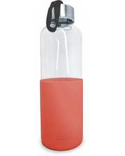 Staklena boca Nerthus - Crvena, silikonski protektor, 600 ml -1