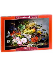 Puzzle Castorland od 2000 dijelova - Mrtva priroda s voćem i cvijećem