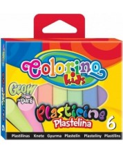 Svjetleći plastelin Colorino Kids - Glow in the Dark, 6 boja -1