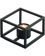 Svijećnjak Philippi - Cubo, 10 x 10 x 7 cm, crni
