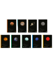 Bilježnica Elisa - Planets, A5, 62 lista, široki redovi, asortiman -1