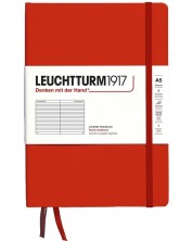 Rokovnik Leuchtturm1917 Natural Colors - A5, crveni, s linijama, tvrdi uvez -1