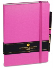 Rokovnik s tvrdim koricama Victoria's Journals A5, ružičasta -1