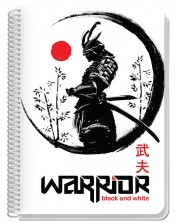 Bilježnica sa spiralom Black&White Warrior - A4, 80 listova, široki redovi, asortiman -1