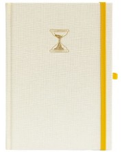 Bilježnica s lanenim koricama Blopo - The Hourglass, listovi na točke