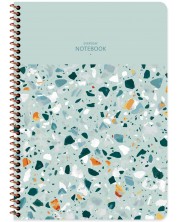 Bilježnica sa spiralom Keskin Color Terrazzo - A4, 80 listova, široki redovi, asortiman -1