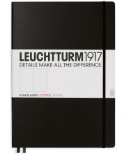 Rokovnik Leuchtturm1917 - А4+, točkaste stranice, crni