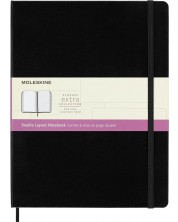 Bilježnica s tvrdim koricama Moleskine Classic Extra XL - Crna, kombinirane stranice