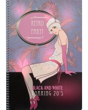 Bilježnica Black&White - Retro Party, А4, 80 listova, široki redovi, asortiman
