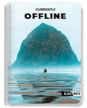 Bilježnica sa spiralom Black&White Offline - A4, 105 listova, široki redovi, asortiman