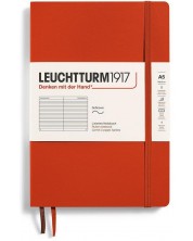 Rokovnik Leuchtturm1917 Natural Colors - A5, crveni, s linijama, meki uvez