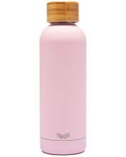 Termo boca YOLO - Pastel Pink, 500 ml, sa smeđim poklopcem -1