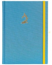 Bilježnica s lanenim koricama Blopo - The Koi, listovi na točke