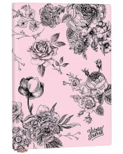 Rokovnik Victoria's Journals Florals - Rozi i crni, plastični omot, u redovima, 96 listova, A5