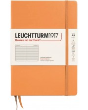 Bilježnica Leuchtturm1917 New Colours - A5, stranice na linije, Apricot, tvrdi uvez