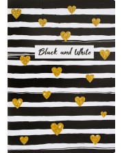 Bilježnica Black&White - Black/Gold, А4, 80 listova, široki redovi, asortiman