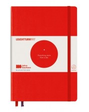Bilježnica Leuchtturm1917 Bauhaus 100 - А5, crvena, točkaste stranice