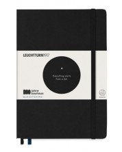 Bilježnica Leuchtturm1917 Bauhaus 100 - А5, crna, točkaste stranice