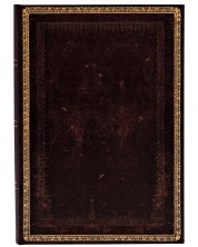 Bilježnica Paperblanks Old Leather - Black Moroccan, 13 х 18 cm, 72 lista