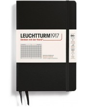 Rokovnik Leuchtturm1917 Paperback - B6+, crni, stranice s kvadratićima, tvrdi uvez