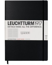 Rokovnik Leuchtturm1917 - А4+, stranica s pet redaka, Black