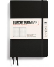 Rokovnik Leuchtturm1917 Paperback - B6+, crni, točkaste stranice, tvrdi uvez ​